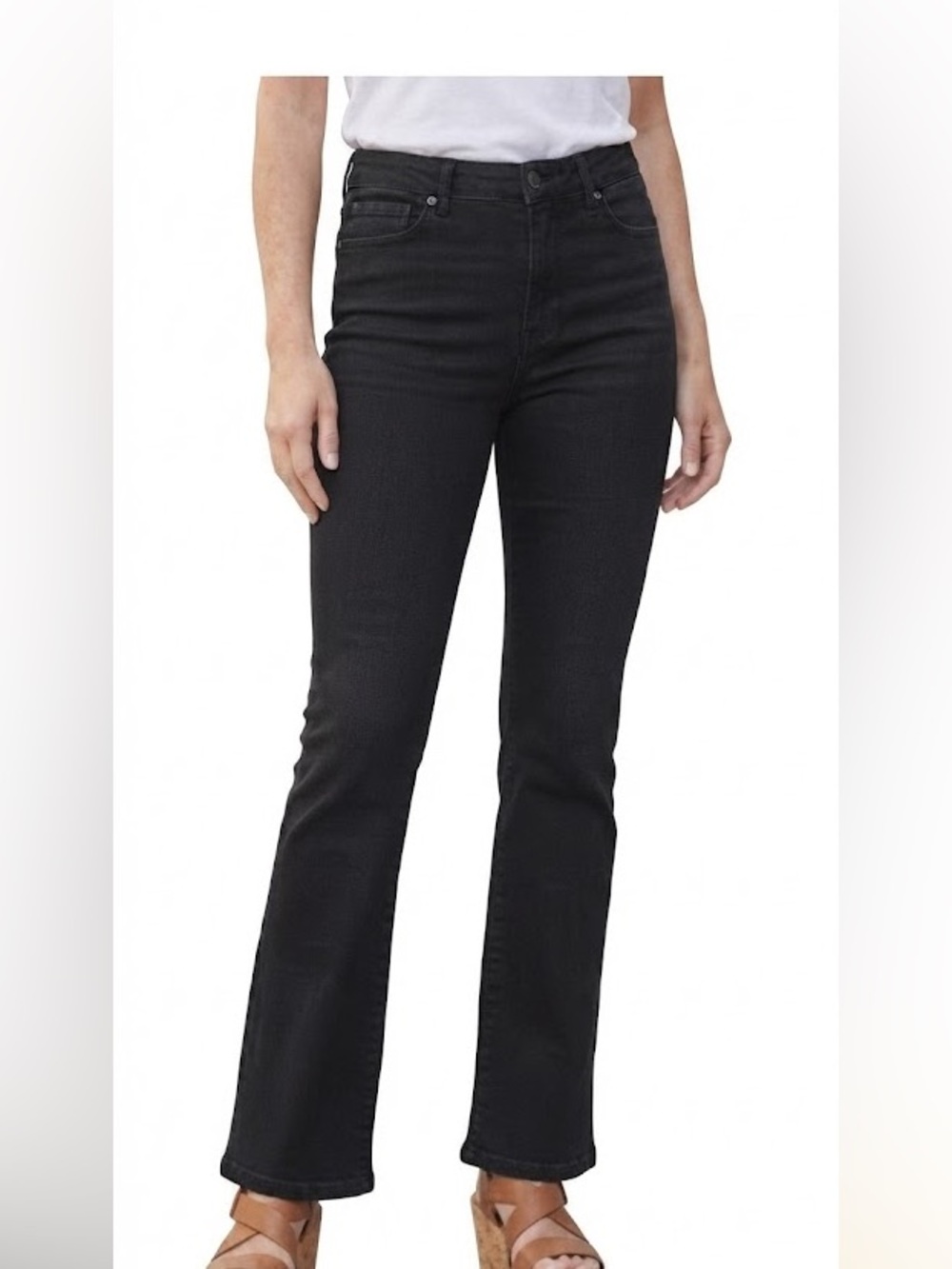 Lauren Ralph Lauren High Rise Bootcut Coated Black Jeans Women's Size 12 NWT